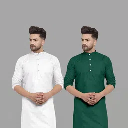 VS MALL Men Green Kurtas-picture-30