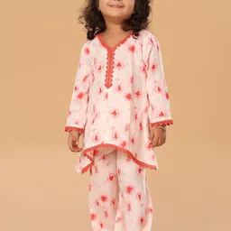 The Mini Trunk Girls Printed Regular Kurti with Palazzos-image-87