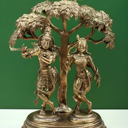Exotic India Gold-Toned Radha Krishna Religious Idol Showpiece-image-16