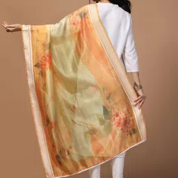 Kaizen TEXO FAB Ethnic Motifs Printed Organza Dupatta image 3