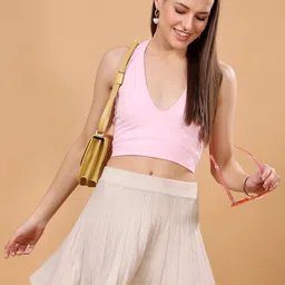 Moda Rapido Halter Neck Cotton Crop Top-picture-45
