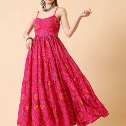 CORSICA Women Floral Printed Fit and Flare Maxi Dress-picture-23