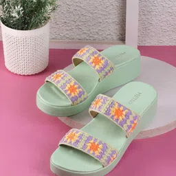 Metro Women Printed Open Toe Flats-82