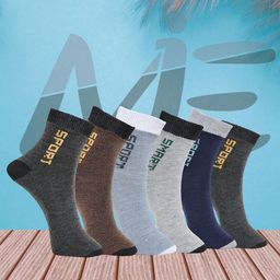 MJE Pack Of 6 Patterned Cotton Ankle Length Socks-picture-12