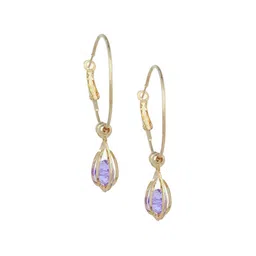 MEMOIR Gold Plated Cubic Zirconia Circular Hoop Earrings-image-21