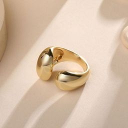 Cierra 18KT Gold-Plated U Shaped Adjustable Finger Ring-image-77