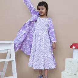 OKARA Girls Floral Print Dress-image-85