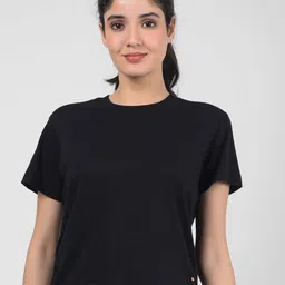 Numero Uno Women Solid Round Neck Cotton T-shirt-image-22