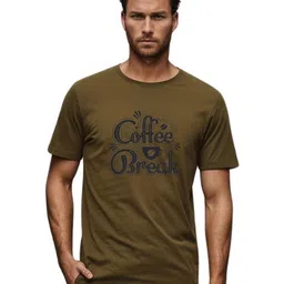 BLUEFICUS Typography Printed Round Neck Bio Finish Slim Fit T-shirt-image-84