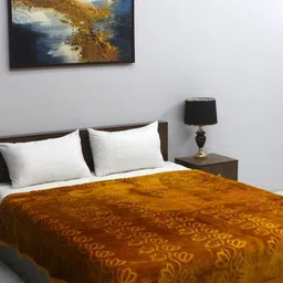 CHICERY Brown Floral Mink Heavy Winter Double Bed Blanket-image-41