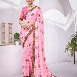 Lookmark Ethnic Motifs Printed Gotta Patti Pure Georgette Saree-image-24