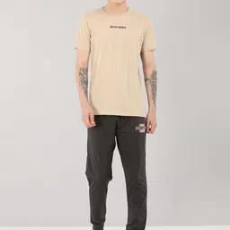 Masculino Latino Men Printed Pure Cotton T-shirt With Trackpant Night suit-image-93
