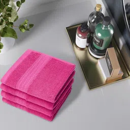 Portico Hexa Plus 4-Pcs Pink 490 GSM Anti-Odour Face Towels-image-29