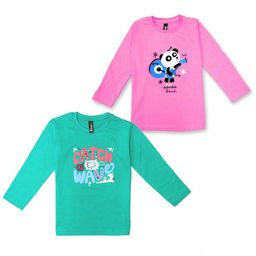 BAESD Girls 2 Printed Pure Cotton Applique T-shirt-image-6