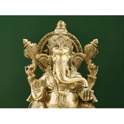Exotic India Gold Toned Brass Religious Idol Showpiece-picture-36