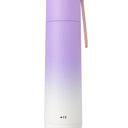 iSWEVEN Purple & White Single Stainless Steel Solid Double Wall Vacuum Water Bottle-25
