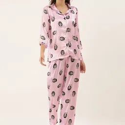 Bannos Swagger Women SatinPrinted Night suit-image-47
