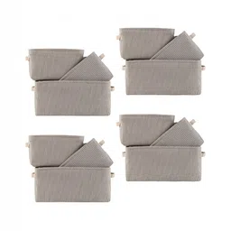Aura White Set of 6 Regular Tote Basket Organisers-16