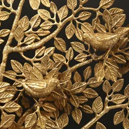 Exotic India Gold Toned Tree of Life Brass Curio Showpiece-image-82