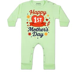 Arvesa Kids-Unisex Green Cotton Rompers-picture-0