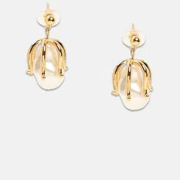 SOHI Set Of 2 Gold-Plated Bud Loop Contemporary Drop Earrings image 3