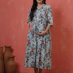 Nayo Floral Print Maternity Maxi Dress-picture-39