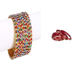 SOMIL Set Of 16 Artificial Stones and Beads Studded Glass Bangles-image-91