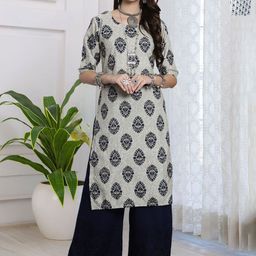 HERE&NOW Women Pack of 2 Floral Printed Festive Straight Kurtas-picture-22