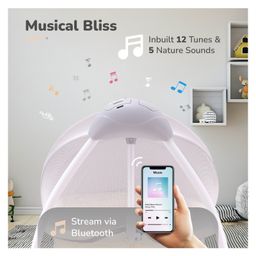 R for Rabbit Lullabies The Auto Swing Baby Cradle with Remote Controller - Cream image 4