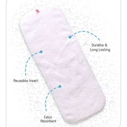 Babyhug Free Size Reusable Contrast Flap Closure Cloth Diaper With Insert Unicorn Print - Pink image 4