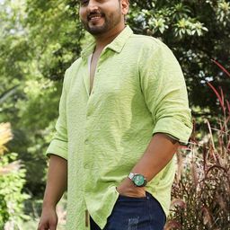 Instafab Plus Floral Textured Spread Collar Comfort Casual Shirt-image-69
