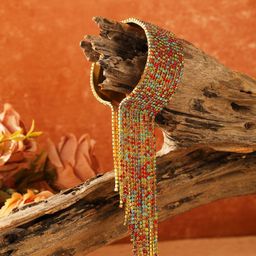 DressBerry Gold-Plated Artificial Stones Studded Cuff Bracelet-image-25