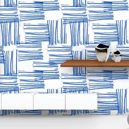 ArtzFolio Printed UV-Resistant Anti-Bacterial Abstract Indigo Tie Dye Batik Peel & Stick Wallpaper-image-65