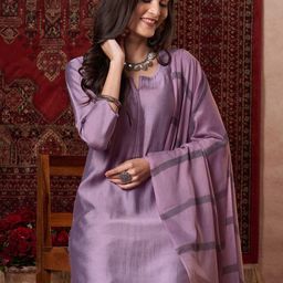 KALINI Women Regular Kurta with Palazzos & With Dupatta image 3