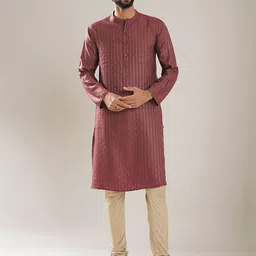 JAYPORE Men Striped Kurta-image-10