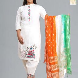Fabme Ethnic Motifs Woven Design Dupatta-image-84