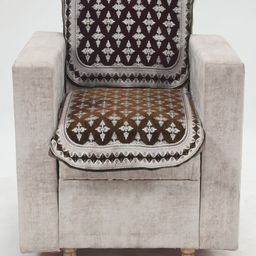 Fashion Throw Brown & White Printed Jacquard 2 Piece Sofa Cover-image-45
