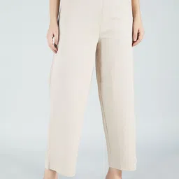 The Roadster Lifestyle Co. Women Straight Leg High Rise Wide Leg Trousers-picture-53