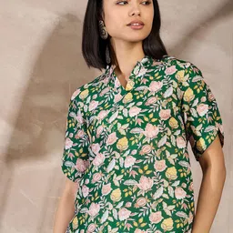 all about you Floral Print Crepe Top-image-62