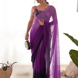 Saree mall Ombre Embroidered Poly Georgette Sarees-37