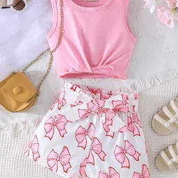 INCLUD Girls Printed Top with Shorts-12