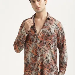 Blu MNKY Smart Slim Fit Printed Casual Shirt-picture-21