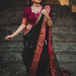 all about you Woven Design Zari Pure Silk Banarasi Saree-image-57