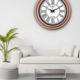 OLIVE TREE Brown & White Round Wooden Analogue Wall Clock-picture-31