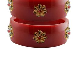 Vidhya Kangan Red Plastic Bangles-image-41