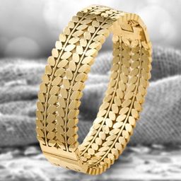 MEENAZ Gold-Plated Stainless Steel Anti-Tarnish Kada Bracelet-12