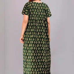 AAKARSHANA CREATION Green Pure Cotton Maxi Printed Nightdress-picture-8