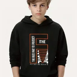 Dagcros Boys Typography Printed Hooded Pure Cotton T-shirt-picture-7