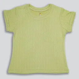 kidoz Girls Self Design Round Neck Cotton Slim Fit T-shirt-image-32