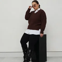 CURVY STREET Women Cable Knit Pullover-image-43